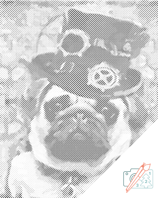 Mal-med-prikker -  Mops med hat