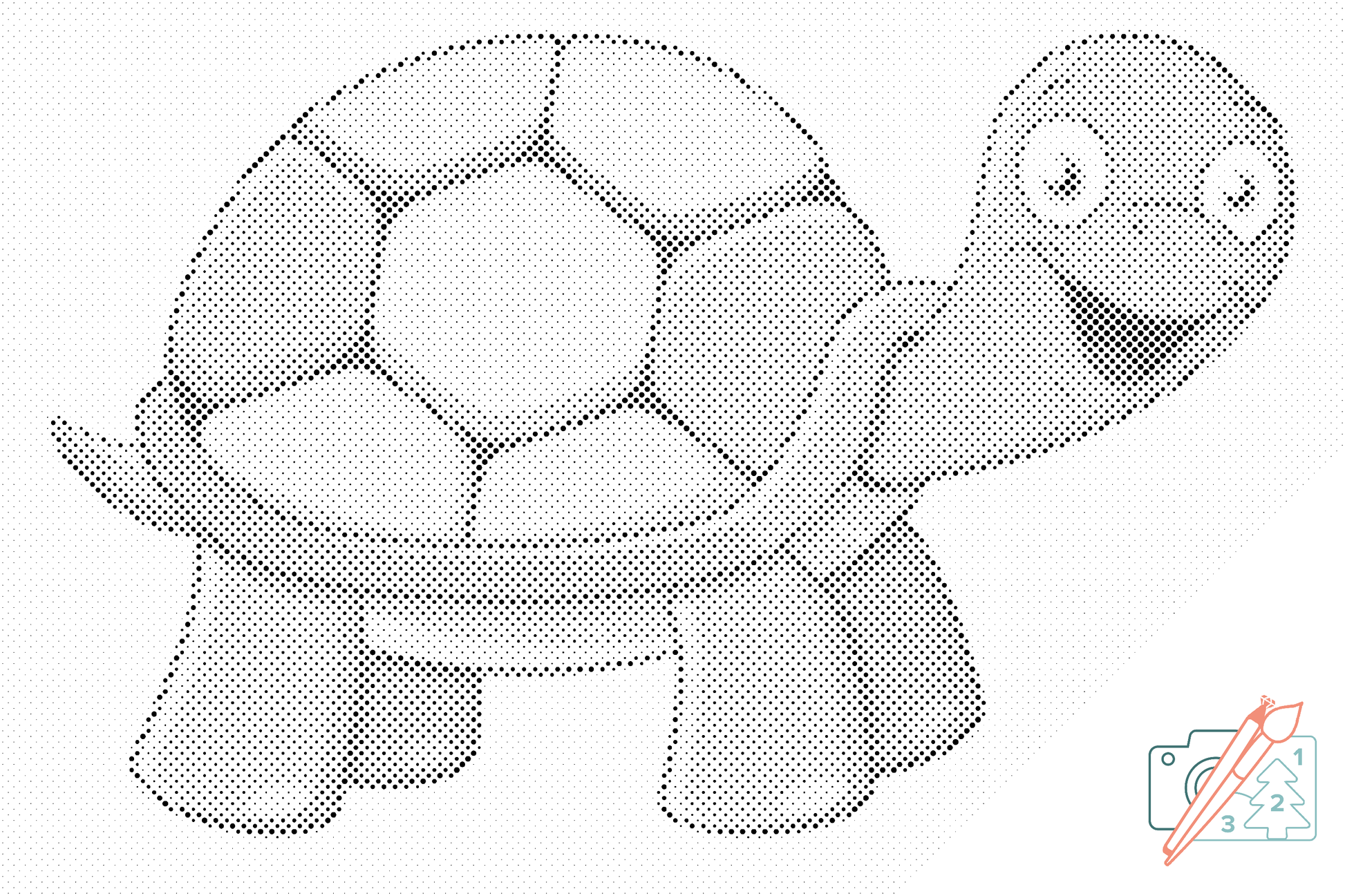 Mal-med-prikker -  Glad Skildpadde