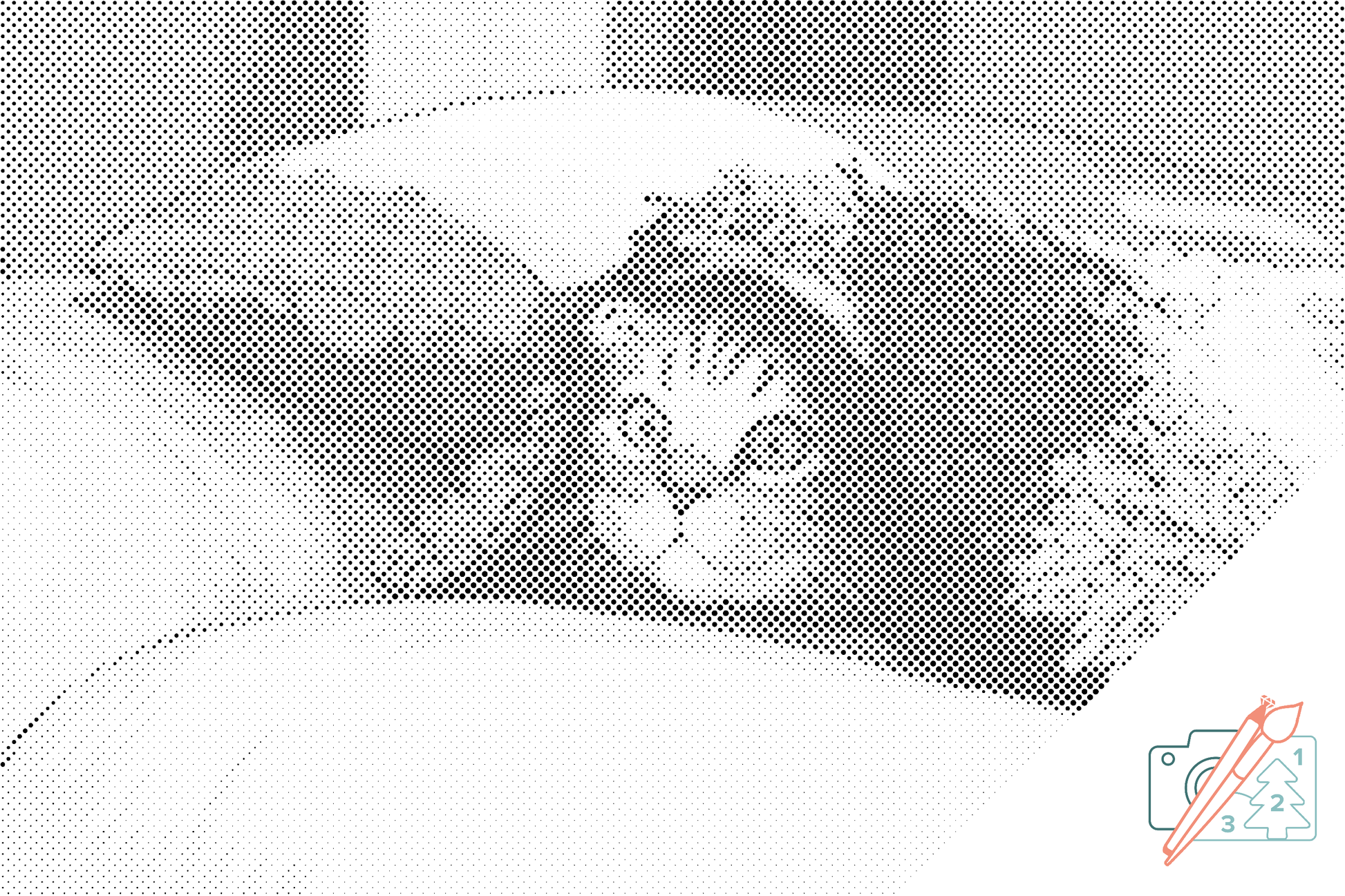 Mal-med-prikker -  Kitty under puden