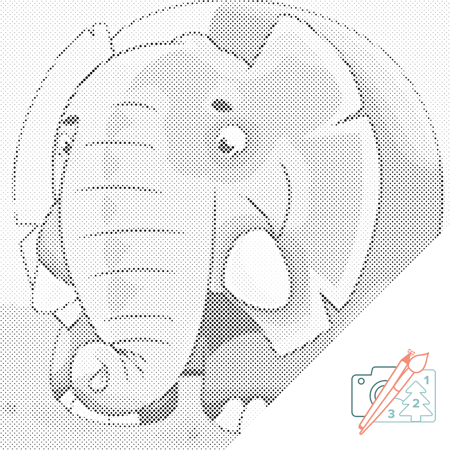 Mal-med-prikker -  Rund elefant