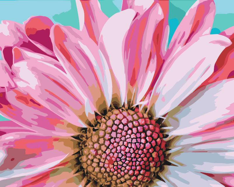 Paint by Numbers - Blid lyserød blomst