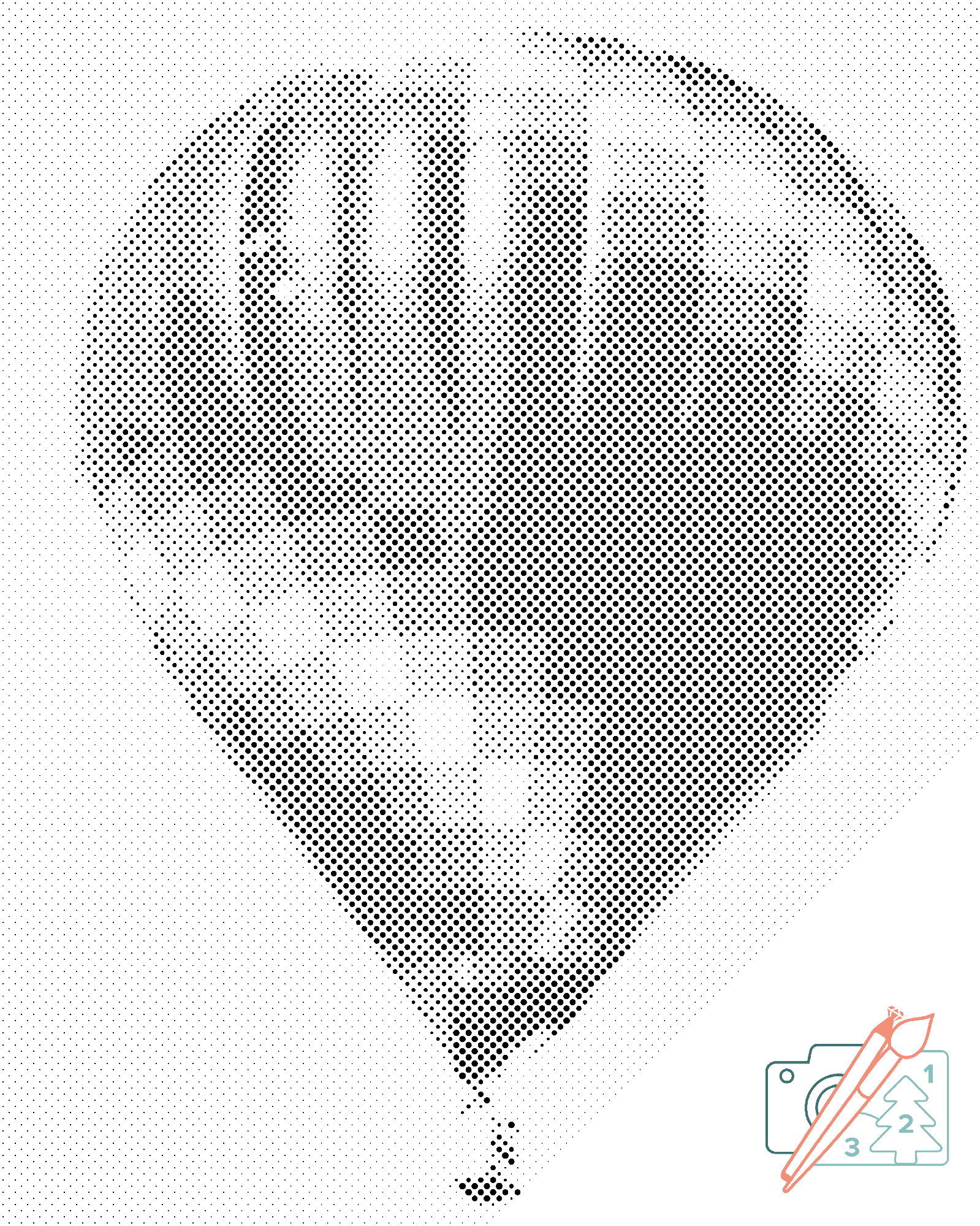 Mal-med-prikker -  Varmluftballon