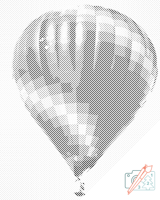 Mal-med-prikker -  Varmluftballon