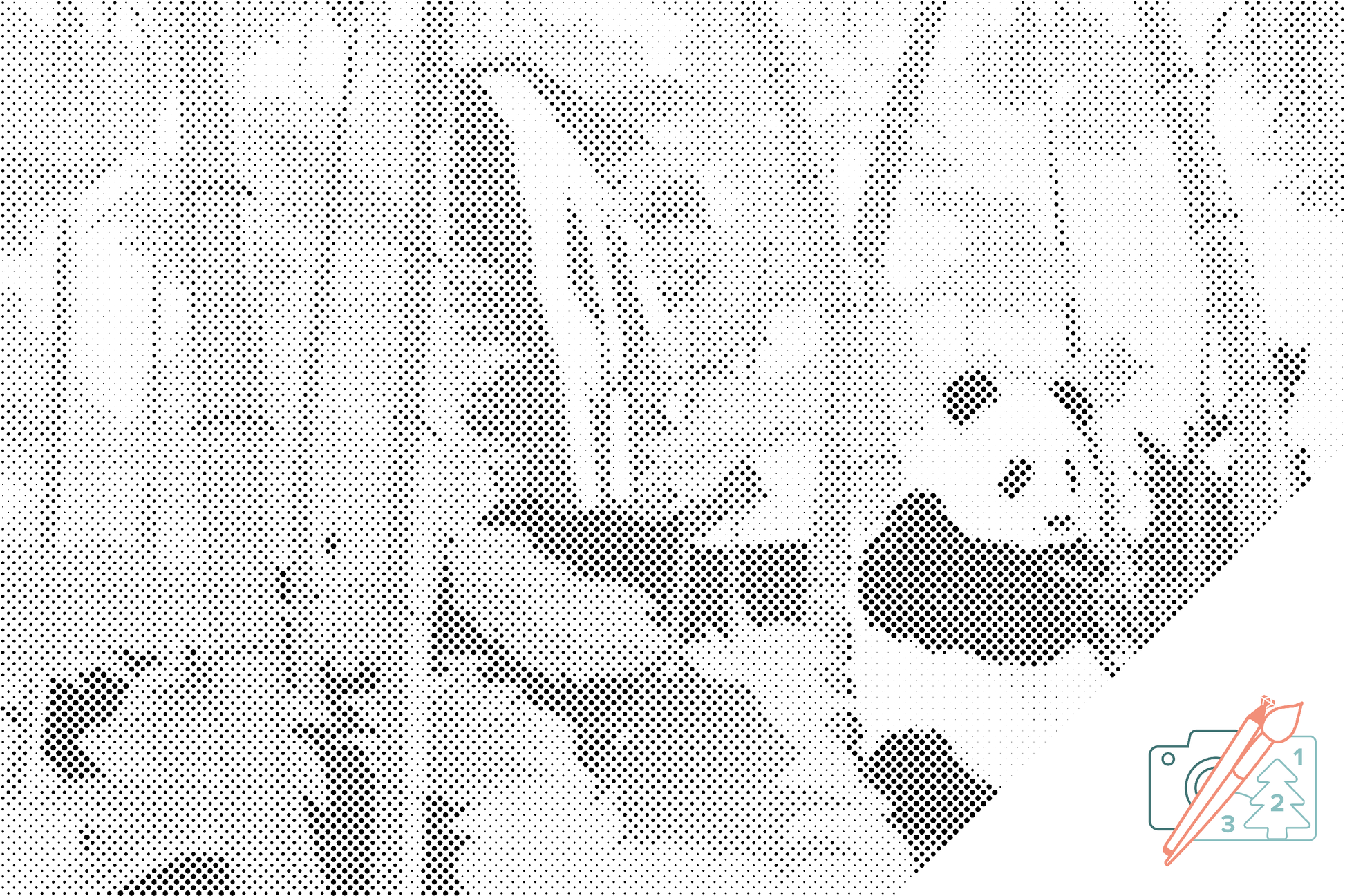 Mal-med-prikker -  Panda i regnskoven
