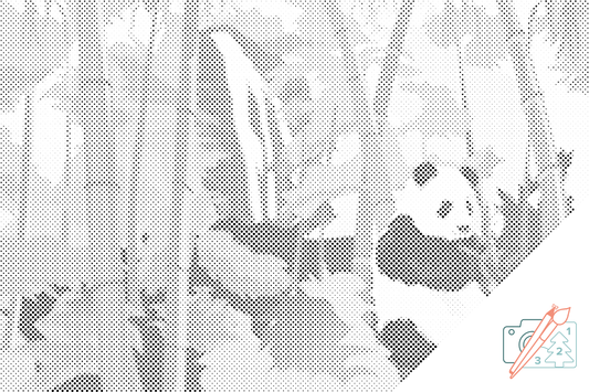 Mal-med-prikker -  Panda i regnskoven