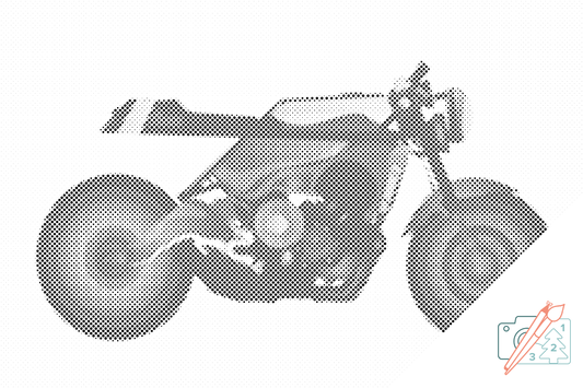Mal-med-prikker -  Stilfuld motorcykel