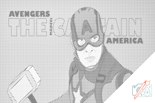 Mal-med-prikker -  Captain America 1