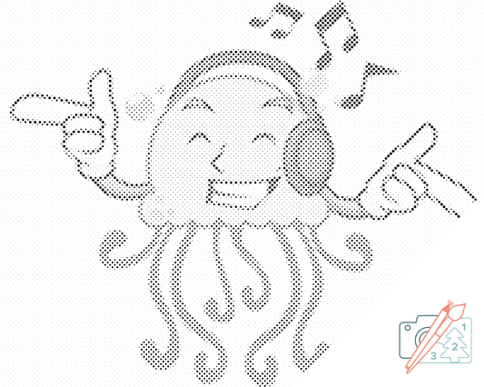 Mal-med-prikker -  DJ Jellyfish