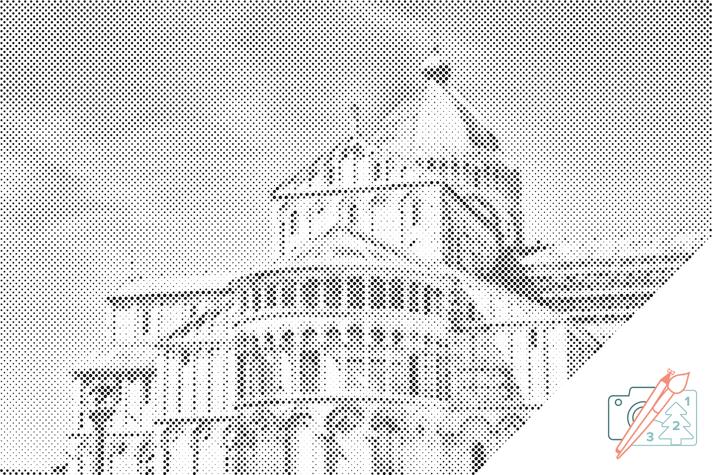 Mal-med-prikker -  Pisas Katedral, Italien