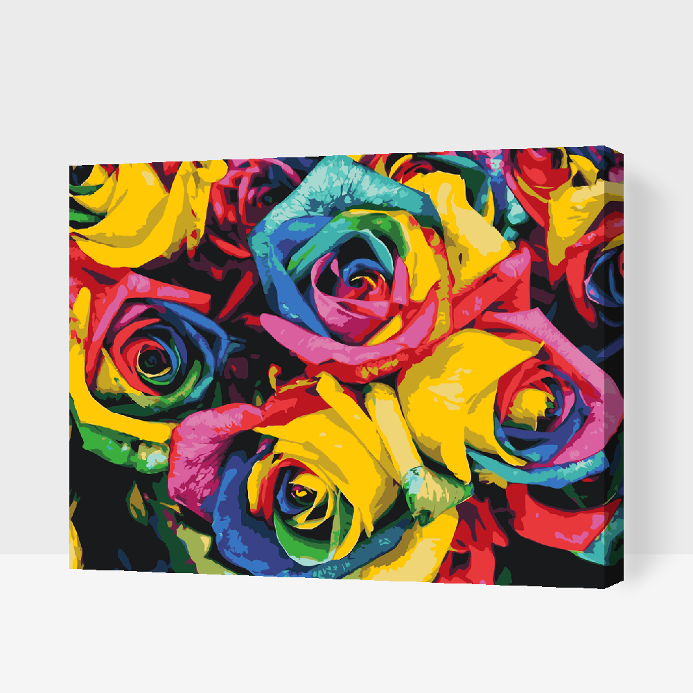Paint by Numbers - Farverige roser