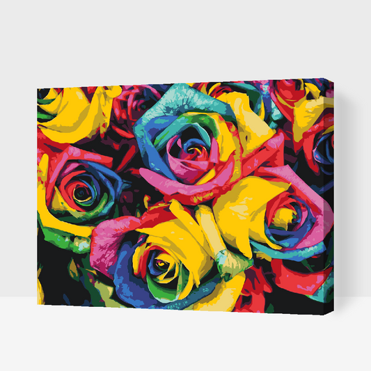 Paint by Numbers - Farverige roser