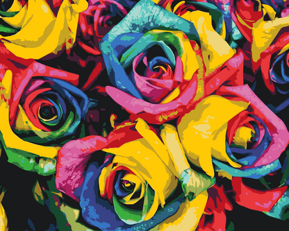 Paint by Numbers - Farverige roser