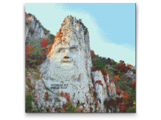 Diamond Painting - Klippeskulptur af Decebalus, Rumænien