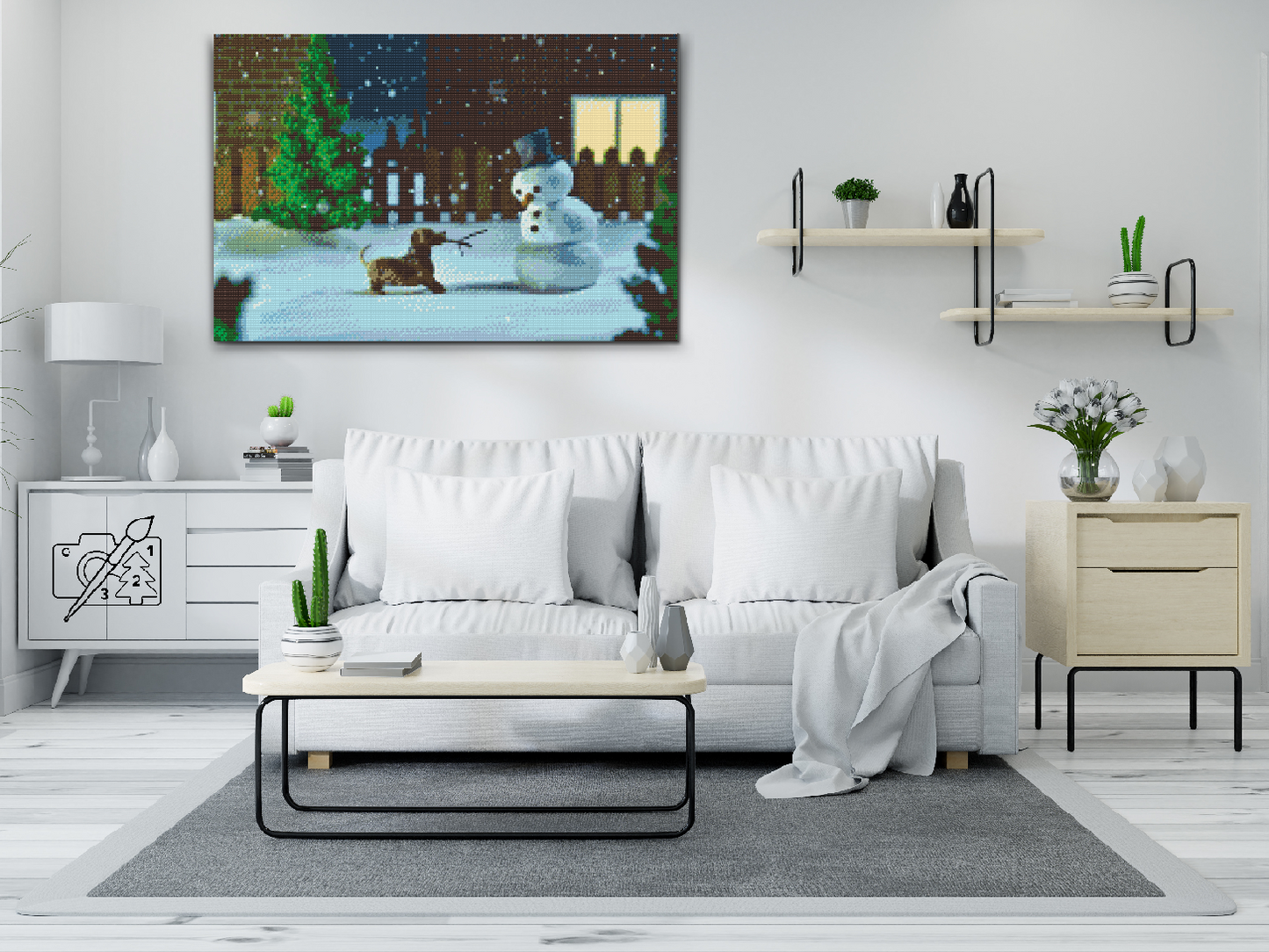 Diamond Painting - Snemand og hund