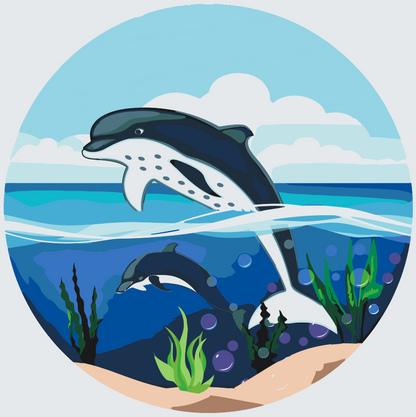 Paint by Numbers - Delfiner i havet