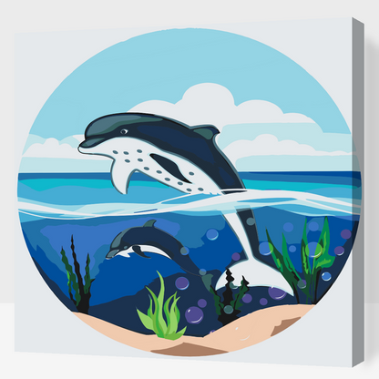 Paint by Numbers - Delfiner i havet
