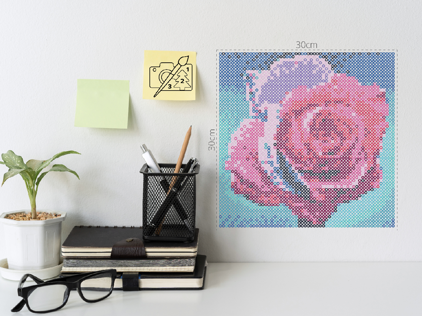 Perleplader - Farverig Rose