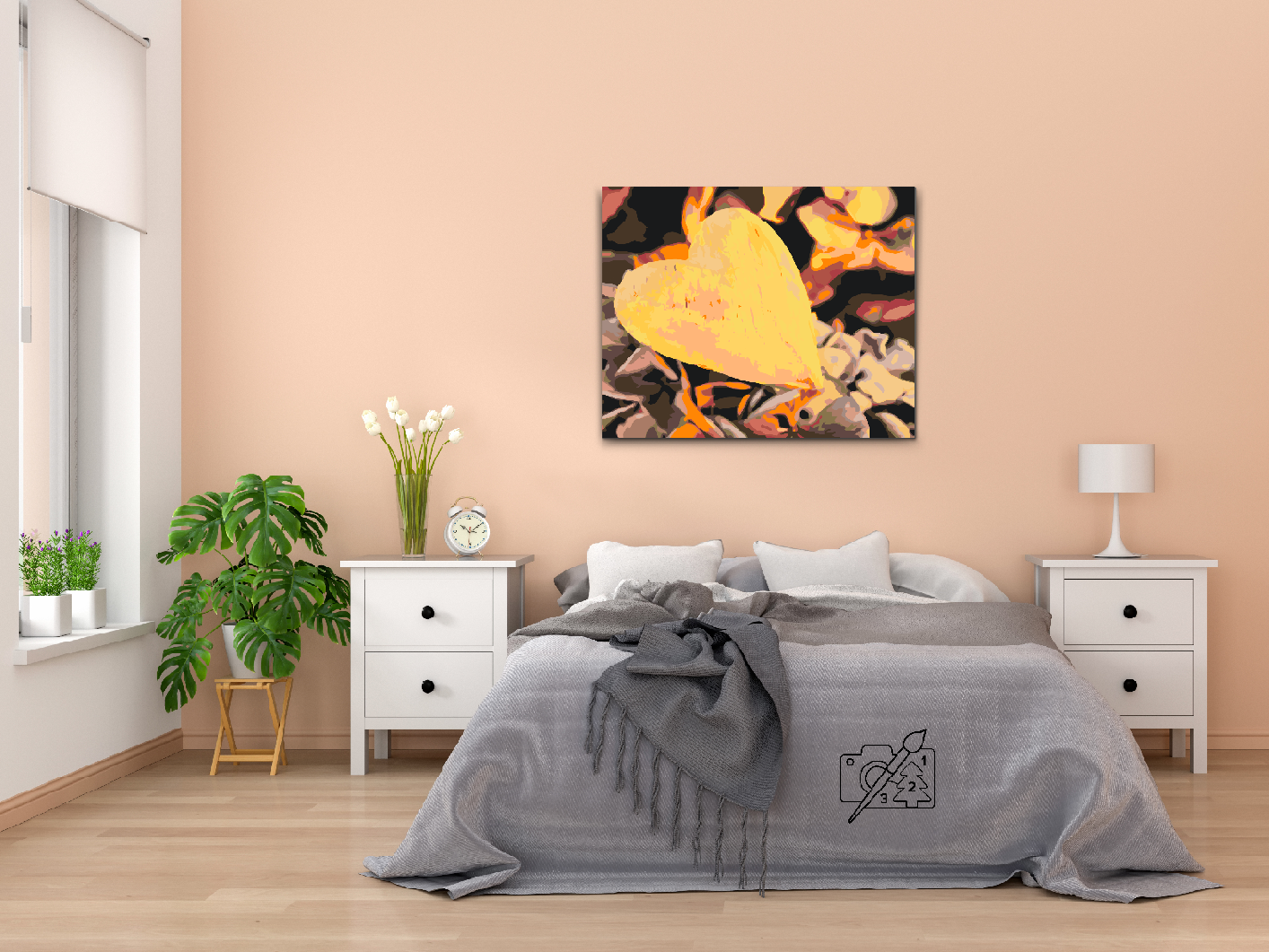 Paint by Numbers - Gult Hjerte