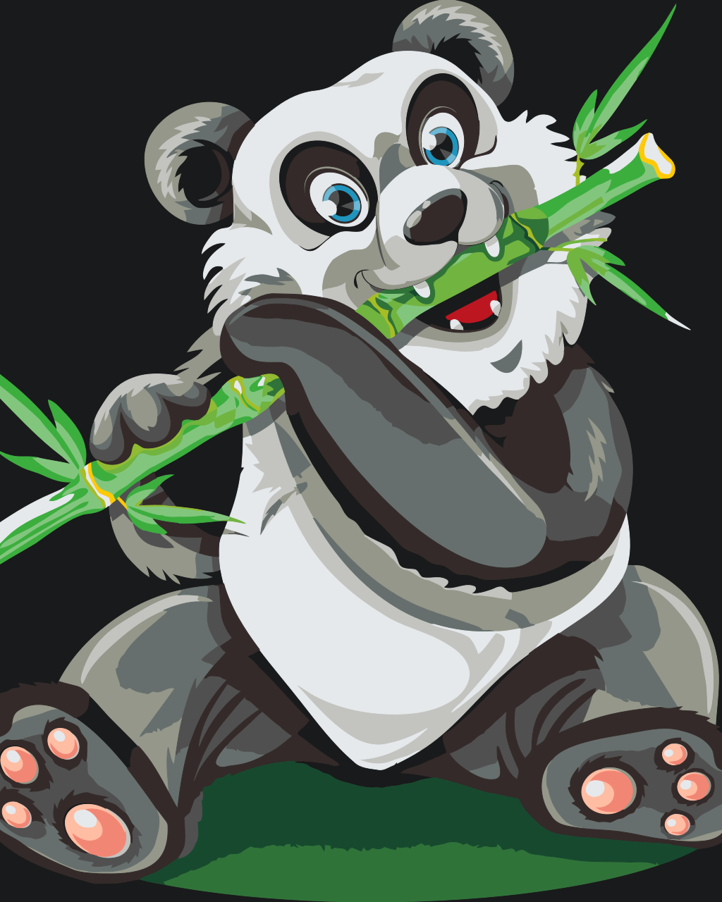 Paint by Numbers - Panda med bambus