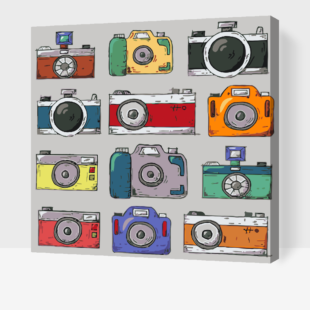 Paint by Numbers - Farverige kameraer