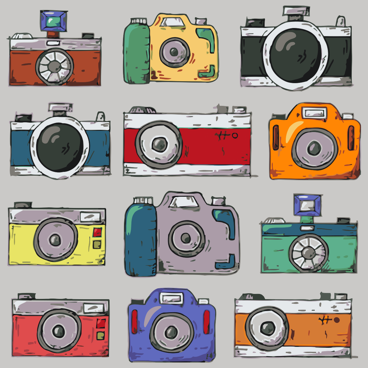 Paint by Numbers - Farverige kameraer