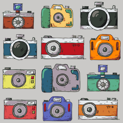 Paint by Numbers - Farverige kameraer