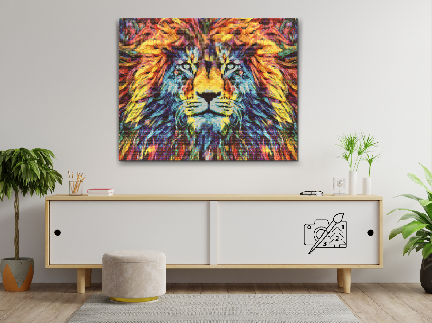 Diamond Painting - Farverig Løve