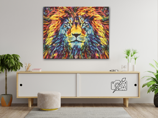 Diamond Painting - Farverig Løve
