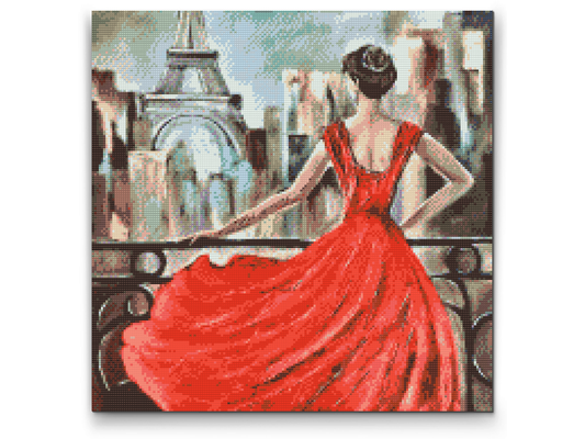 Diamond Painting - Damen i rødt