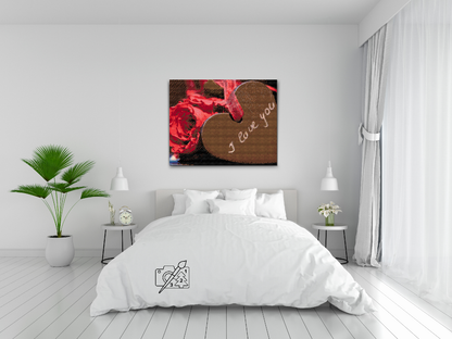 Diamond Painting - Roser og hjerte