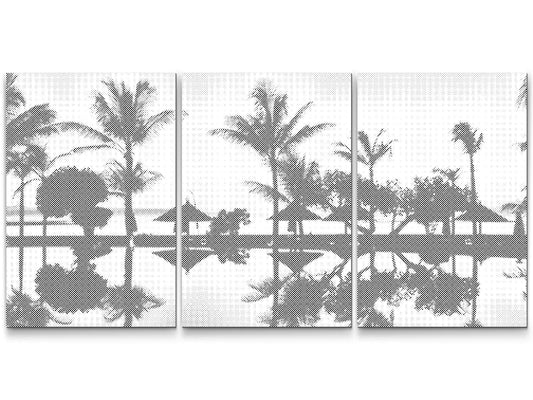 Mal-med-prikker -  Tropical Beach by the Ocean (sæt af 3)