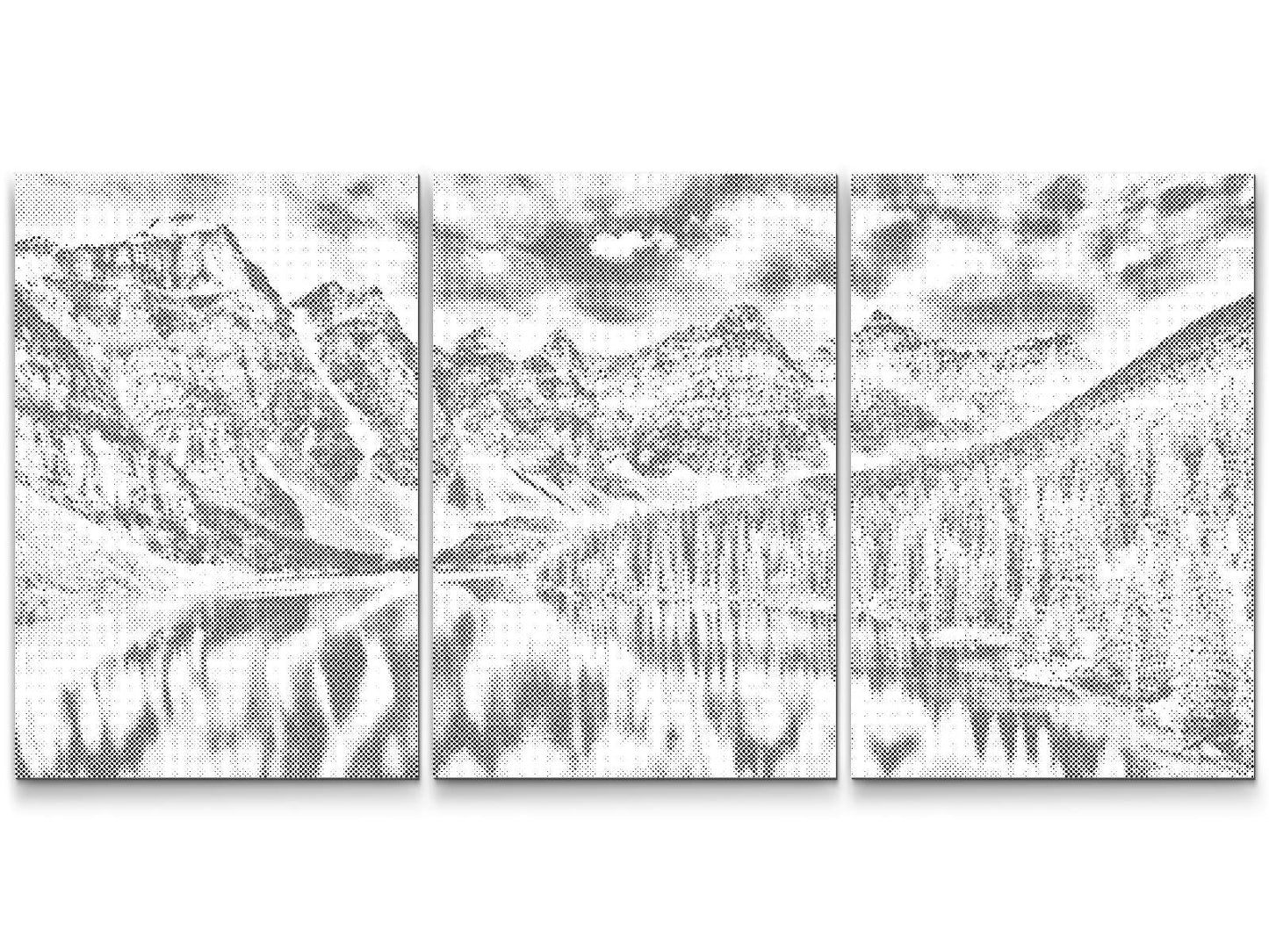Mal-med-prikker -  En sø i de canadiske Rocky Mountains (sæt af 3)
