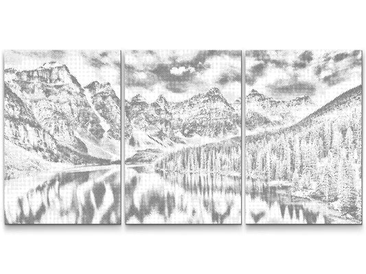 Mal-med-prikker -  En sø i de canadiske Rocky Mountains (sæt af 3)