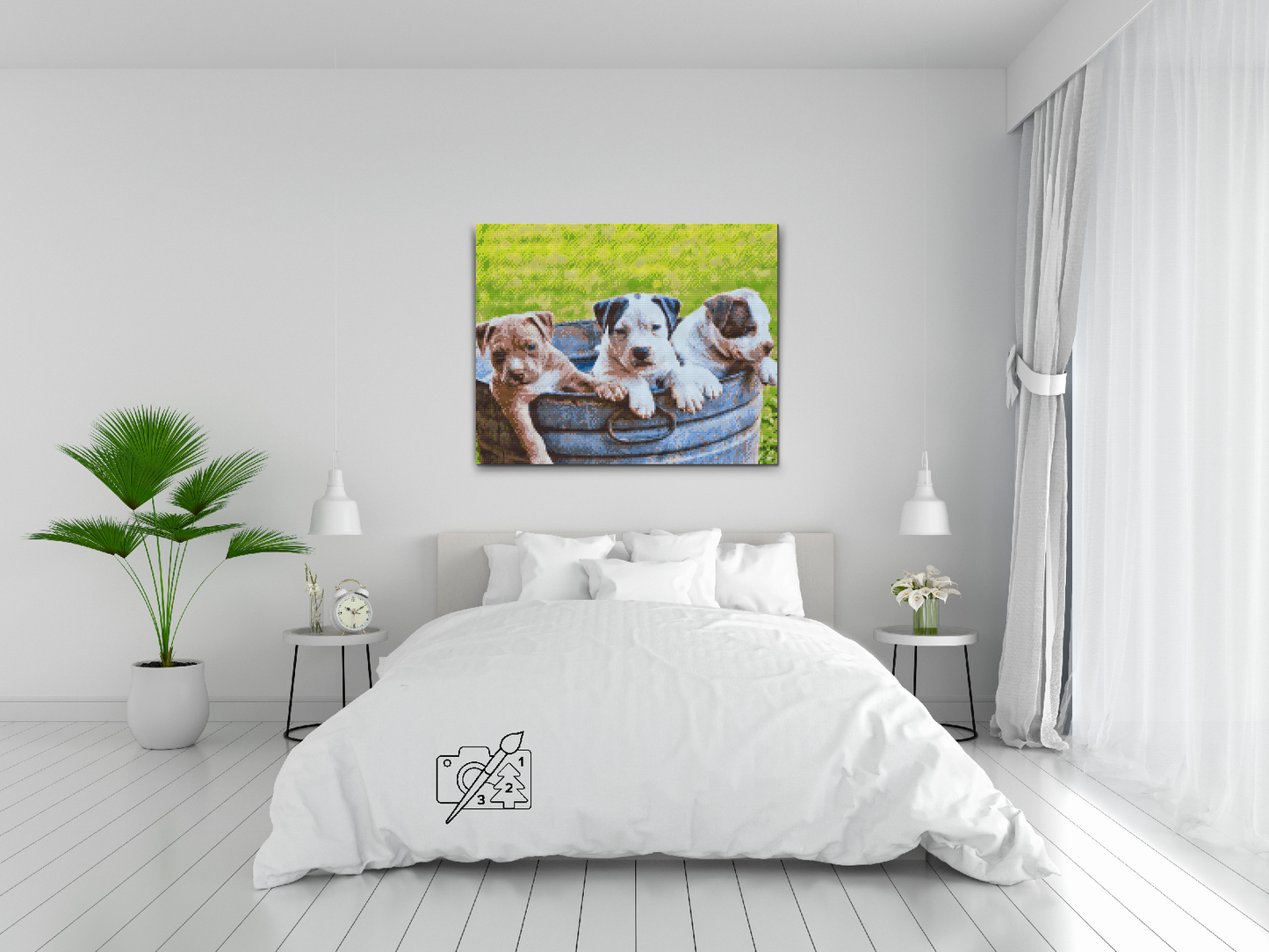 Diamond Painting - Tre hvalpe