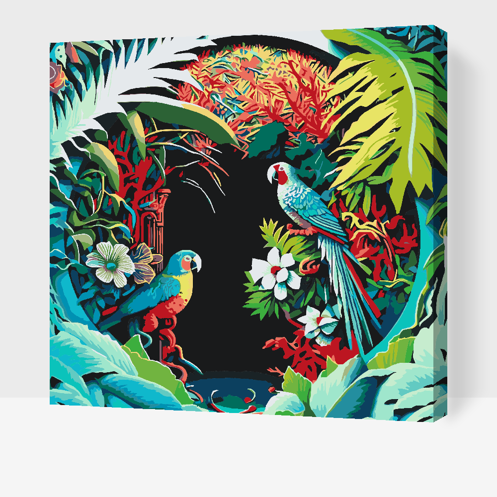 Paint by Numbers - Papegøjer i Paradis