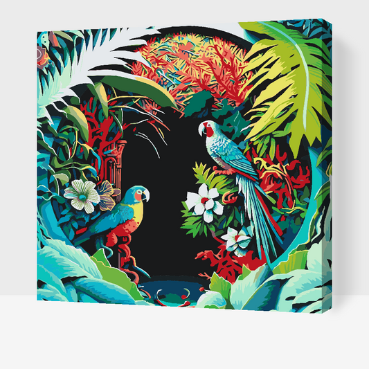 Paint by Numbers - Papegøjer i Paradis