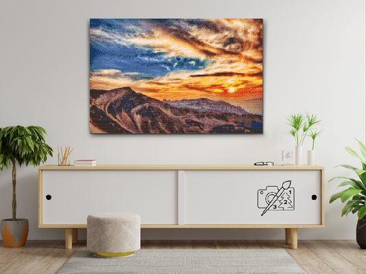 Diamond Painting - Solnedgang over bjergene