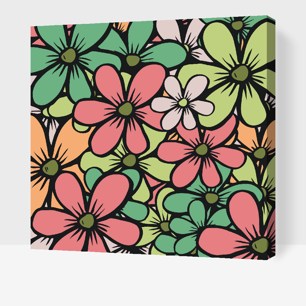 Paint by Numbers - Pastellblomster