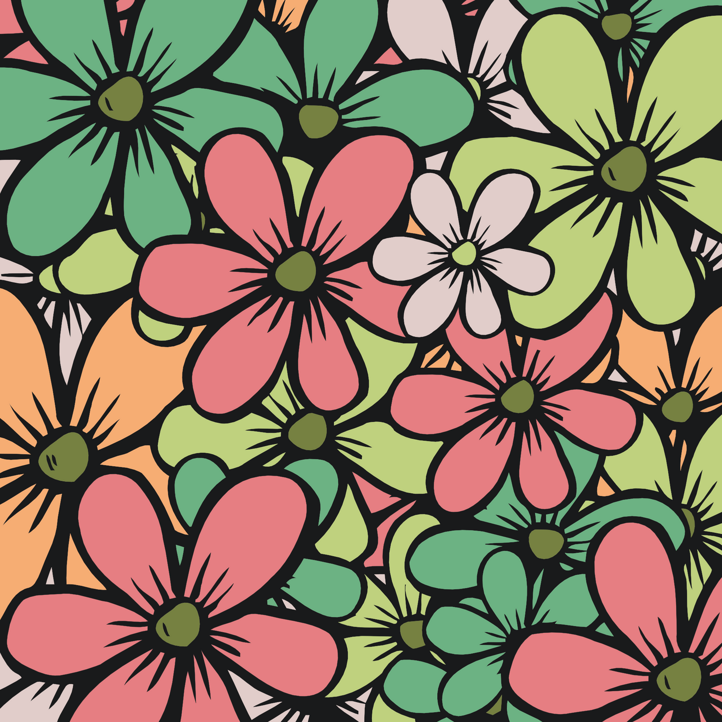 Paint by Numbers - Pastellblomster