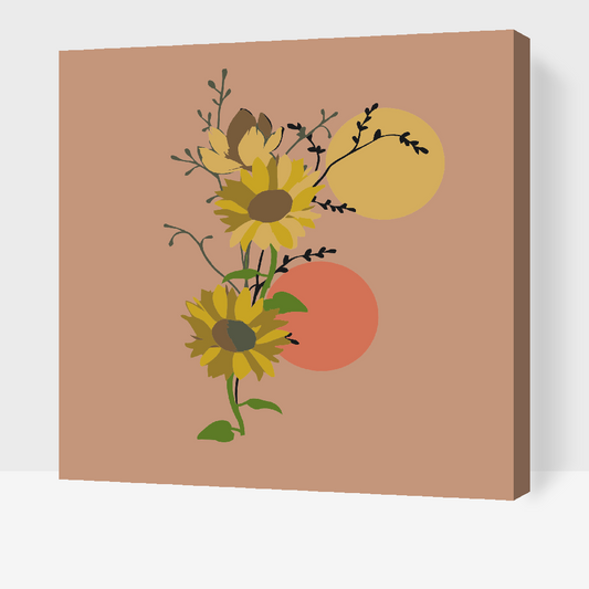 Paint by Numbers - Boho-solsikke