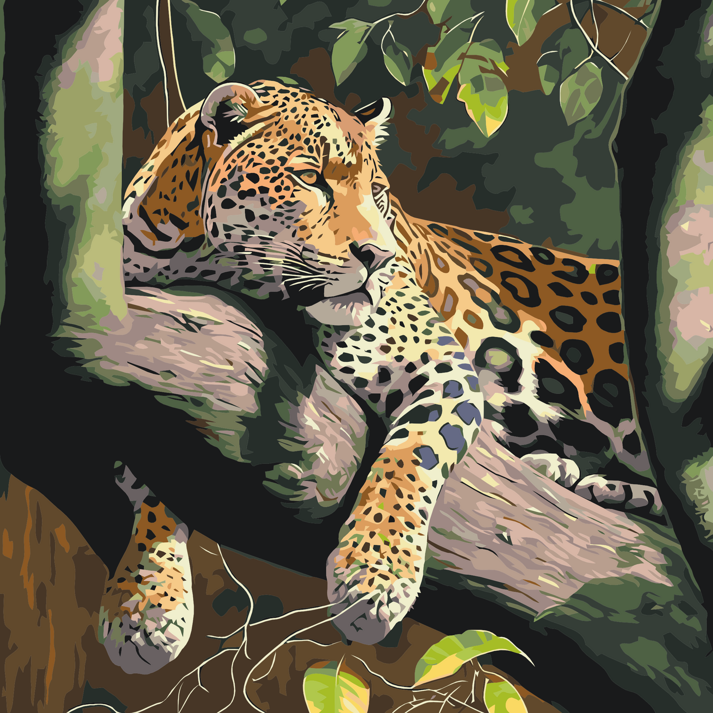 Paint by Numbers - Plettet Leopard