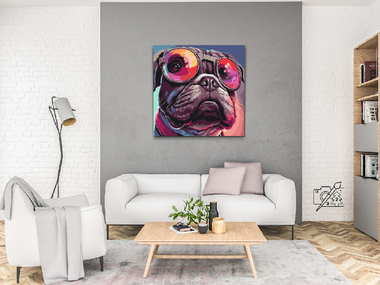 Paint by Numbers - Hund med stilfulde briller 2