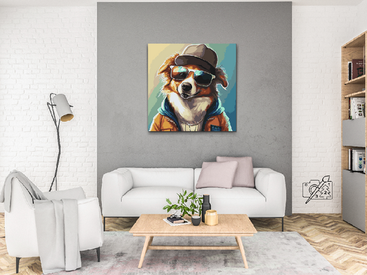 Paint by Numbers - Hund med stilfulde briller 3