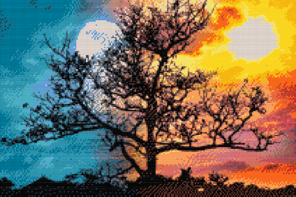 Diamond Painting - Måne og Sol