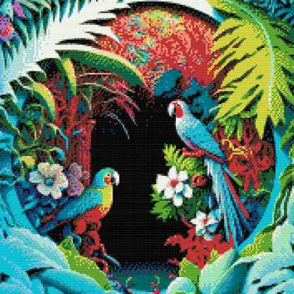 Diamond Painting - Papegøjer i Paradis
