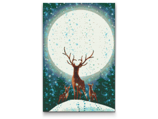 Diamond Painting - Hjorte under fuldmånen