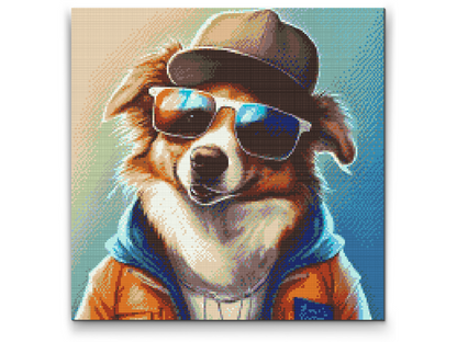Diamond Painting - Hund med stilfulde briller 3