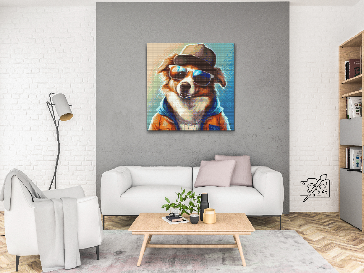Diamond Painting - Hund med stilfulde briller 3