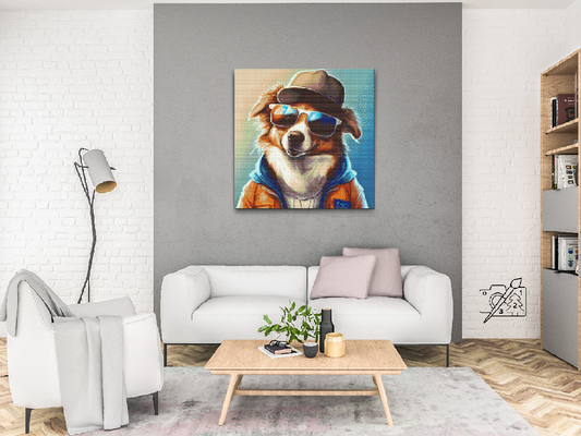 Diamond Painting - Hund med stilfulde briller 3