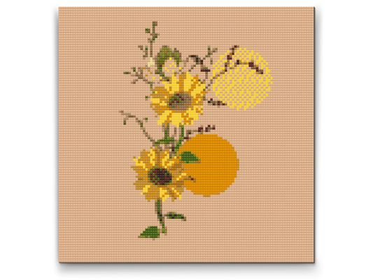 Diamond Painting - Boho-solsikke